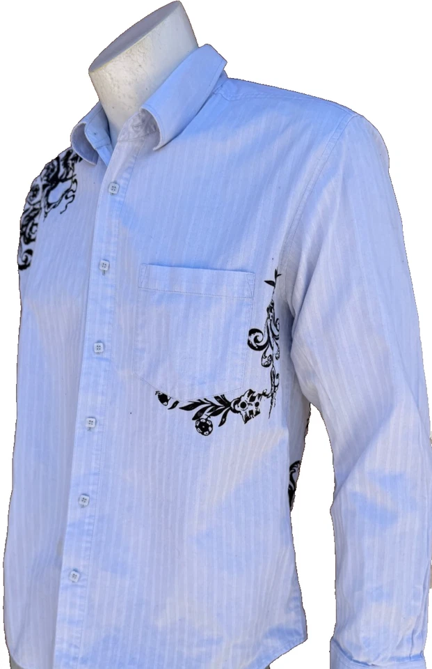 Camisa 191 Talla Ilimitada Extra Grande XL Botón Delantero Manga Larga Diseño Contraste Foto 4 de 4