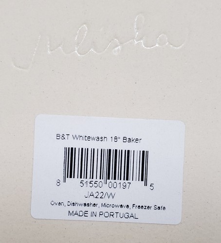 Juliska Stoneware BERRY And THREAD White Oval Baker 18" Never Used BRAND NEW - Picture 2 of 4