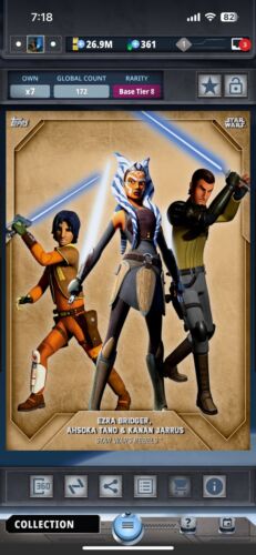 Topps Star Wars Digital Card Trader Tier 8 - Bronze Ezra, Ahsoka & Kanan S3 Base - Picture 1 of 1