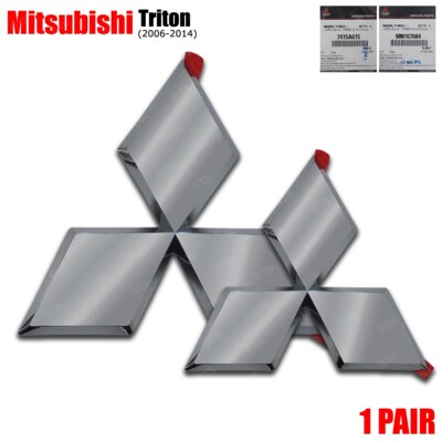 For Mitsubishi Triton L200 Plus Truck 2006 - 14 Front Rear Chrome Logo Emblem