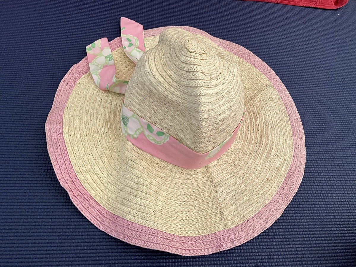 Lilly Pulitzer Pretty Pink Tootie Straw Floppy Beach Sun Hat  display picture 1