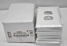 Lot of 20 TayMac White Metal Single Duplex Wall Gang Plates Jumbo WJW-D Smooth