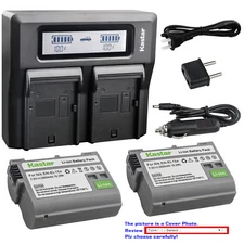 Kastar Battery Dual LCD Fast Charger for Nikon EN-EL15 EN-EL15a & Nikon D7100