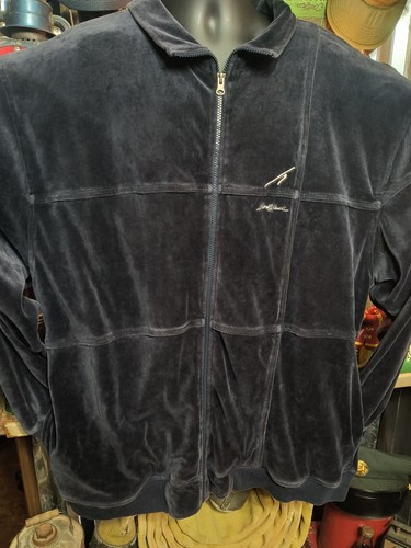 Karl Kani Men's Velour Jacket Navy Tracksuit Top Size 2XL - Vintage Hip Hop 2Pac - Picture 3 of 9
