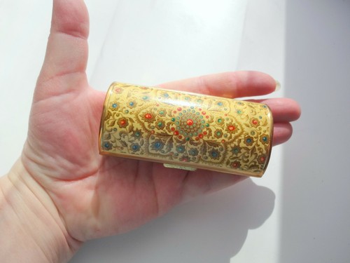 Antique 19C Eastern Snuff Opium Vanity Trinket Enamel BOX