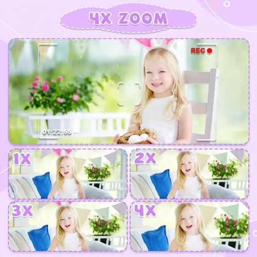 Kids 32G SD Unicorn Selfie 1080P HD Rechargeable Digital Video Front Rear Camera - Picture 7 of 21
