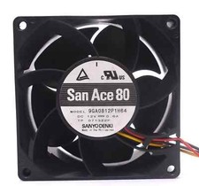 Sanyo 9GA0812P1H64 8038 DC12V 0.6A 8CM 4-Wire Inverter Cooling Fan