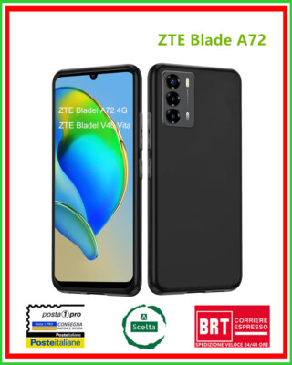 TLING Cover per ZTE Blade A51 + 3 Pezzi Pellicola Vetro Temperato,Silicone Custodia Scrub Molle di TPU Morbido AntiGraffio Case