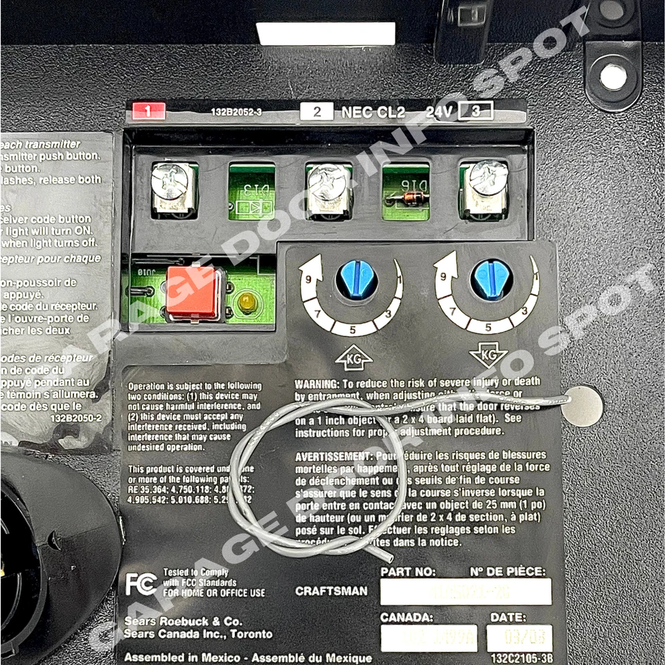 41A5021-2 Placa lógica de circuito Sears Craftsman panel final botón rojo de aprendizaje Foto 3 de 4