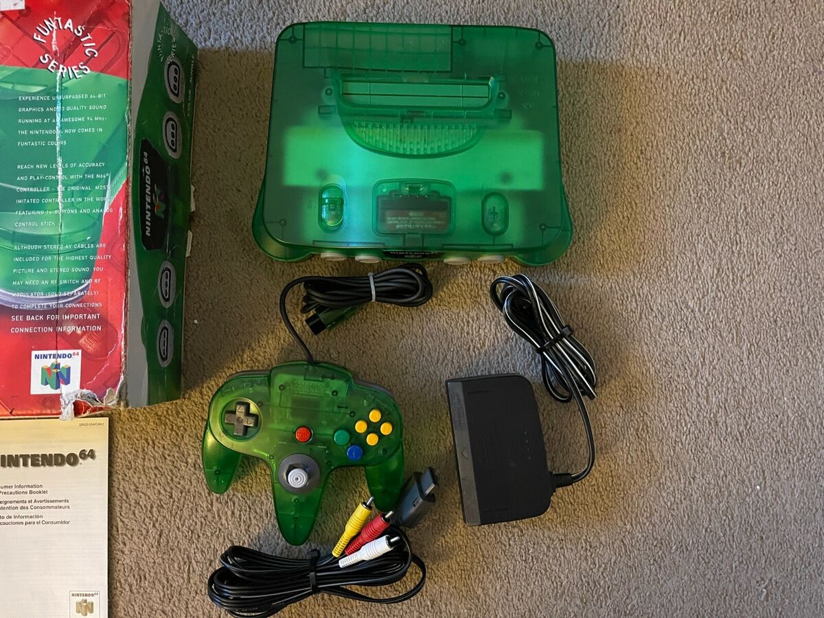 Jungle Green Nintendo 64 Console -Tight Stick- Complete Box Jungle Green Nintendo 64 Console -Tight Stick- Complete Box