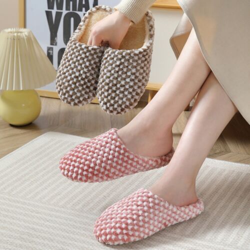 Non-slip Women's Shoes Soft Plush Plush Slippers Thick Bottom Slippers  Indoor - Picture 1 of 11