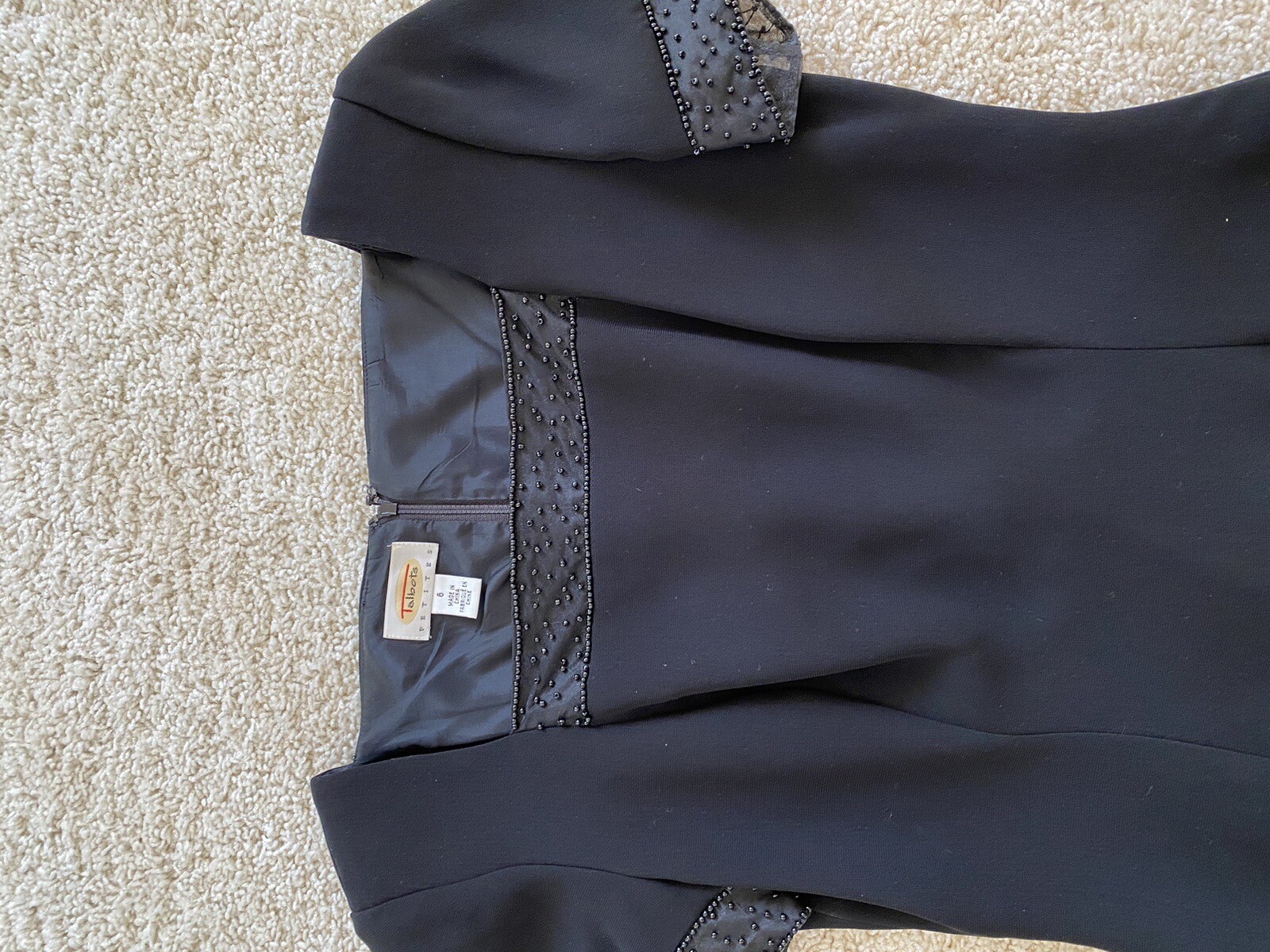 TALBOTS SIZE 8 BLACK BACK BUTTON DOWN SHEATH DRESS - image 10