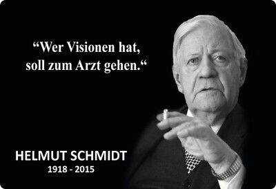 Blechschild 20x30cm gewölbt Wer Visionen hat Zitat Helmut Schmidt Deko Schild