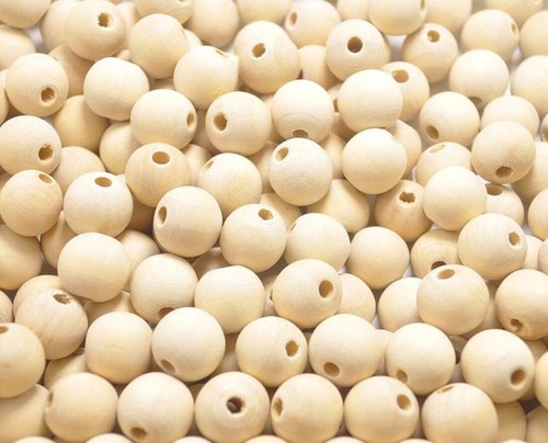 Natural Round Wooden Beads Balls Untreated Plain Wood Hole (6mm-80mm) - Picture 9 of 31