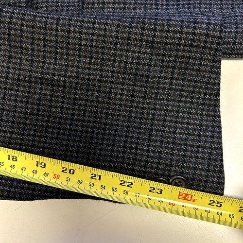 Ralph Lauren Chaps Blue Gray Sport Coat HOUNDSTOOTH Jacket LAMBS WOOL Blazer 44 - Picture 6 of 10