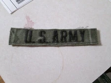 MILITARY PATCH US ARMY NAME TAPE TAG OD GREEN OLDER COMBAT USED PULL OFF UNIFORM