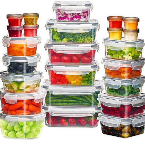 24PCS Airtight Food Storage Container with Lids PP Leak-Proof BPA-Free Kitchen