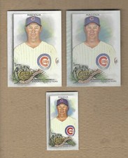 GREG MADDUX 2022 ALLEN & GINTER (3) CARD LOT #40 BASE, SILVER, MINI CHICAGO CUBS