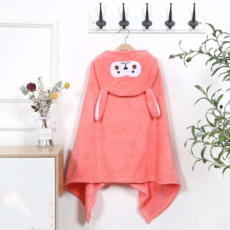 Kinder Bademantel Pferd Design - Weicher Plüsch Morgenmantel Mit Kapuze