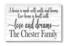 Family Name Sign Personalized Farmhouse Quote Décor