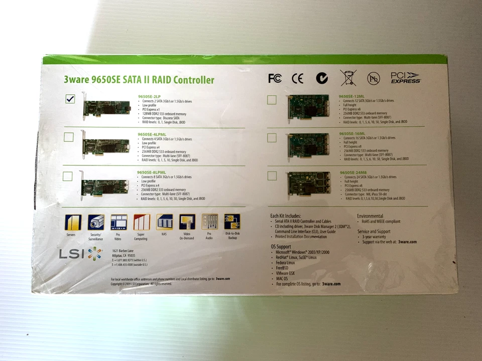 LSI 3ware 9650SE 2-Port SATA II RAID Controller Card (9650SE-2LP) - Image 2 of 3