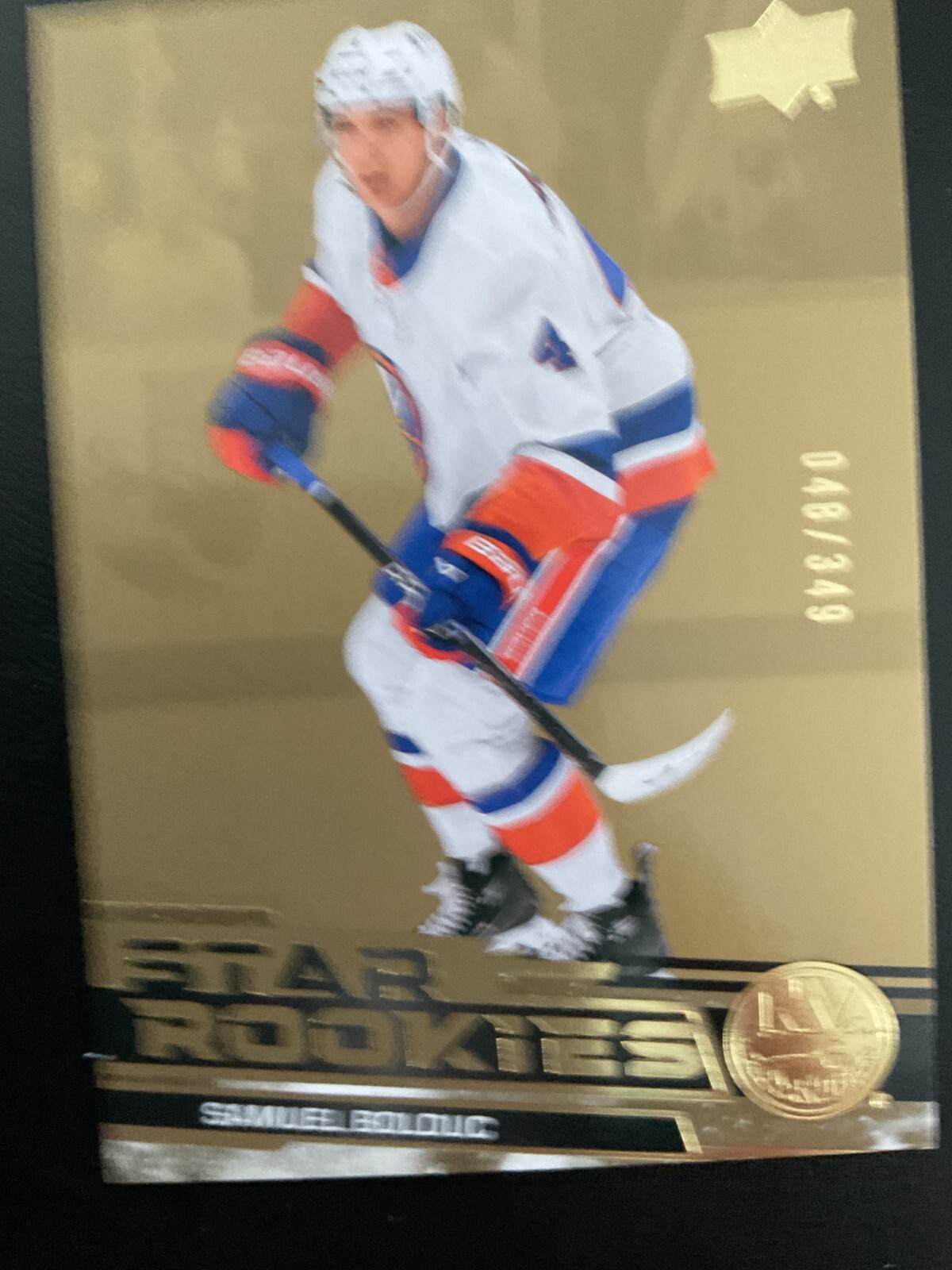Samuel Bolduc 2023-24 Upper Deck Star Rookies Gold Parallel RC Card #048/349