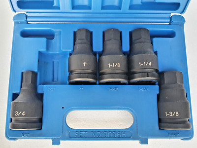GREY PNEUMATIC 9096H - 1 '' Drive 5 Teile Impact Sechskant Set (2.2cm Fehlende)