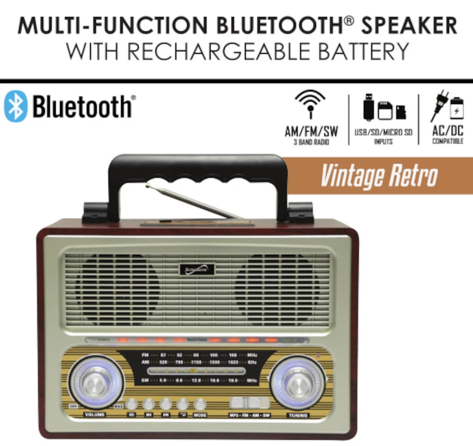 Altavoz Bluetooth Multifunción Supersonic SC-1198BT con Batería Recargable Foto 3 de 4