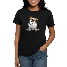 CafePress Cute English Bulldog Women's Dark T Shirt Womens T-Shirt (433012010)