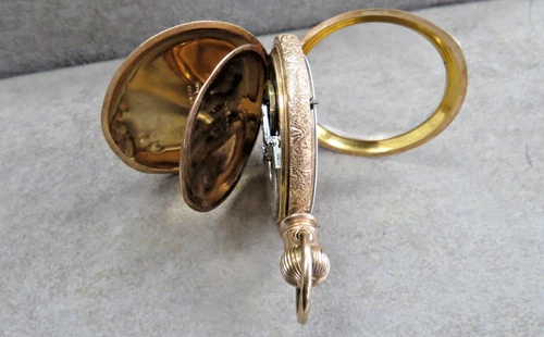 Antique Lg Hamilton Pocket Watch, 21J, Gold Filled 85.5 dwt, Lever Set Ticking