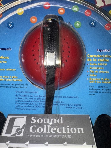Vintage Radio Shack M&M's RED Personal Mini AM/FM Radio w Headphones NEW/SEALED - Picture 3 of 7