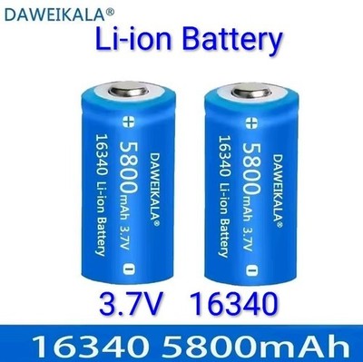 2× 5800mAh 16340 Li-Ion Akku CR123A RCR123A Wiederaufladbare Batterie für Arlo