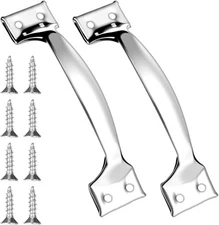2PCS Garage Door Gate Handle Pulls Silver Stainless Steel Cabinet Shed Drawer