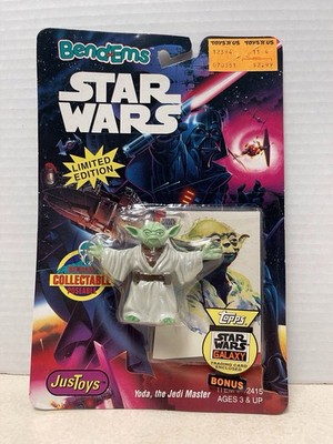 VTG 1993 Star Wars Bend Ems Yoda Action Figure JusToys MOC Toys R Us Price Tag