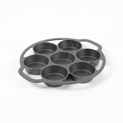 Cast Iron Fried Egg Pan biscuit muffins and scones cake Pan With 7-Mold Design