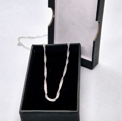 925 Sterling Silber Halskette Kette Damen gedreht Singapur in Geschenkbox