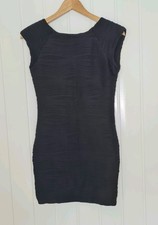 AX Paris Bodycon Dress Size 12 Black Textured Summer Casual