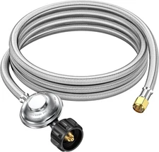 Propane Regulator with Hose, 8FT Hose Regulator, Stainless Steel 