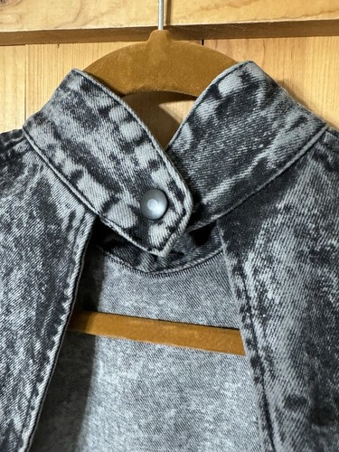 80's VTG Paris Blues Stonewashed Black Acid Wash Bodycon Dress Juniors 7 XS/S - Picture 18 of 23