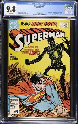 SUPERMAN #1 CGC 9.8 1987 DC COMICS JOHN BYRNE*TERRY AUSTIN 1ST APP NEW METALLO
