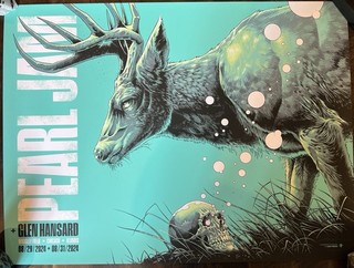 Pearl Jam Wrigley Field Chicago ‘24 Luke Preece Signed AP 138/200 Deer Poster