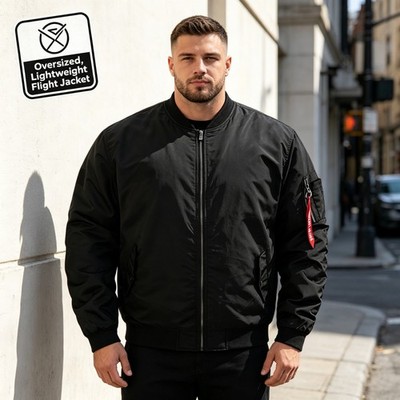 Men's Heavy Weight MA-1 Flight Bomber Jacket 6XL Full Zip Heavy Weight Outerwear