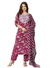 Women's Cotton Straight Kurta with Pant and Dupatta