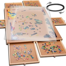 PLAYVIBE Rotating Puzzle Board - 1500 Pieces, 27 x 35 in - 35 x 26 - 1500pcs 
