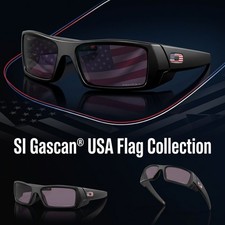 New Oakley Gascan Sunglasses  Matte Black  Prizm Grey  USA Flag  009014-7960