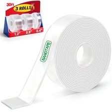 3 Rolls Double Sided Tape Heavy Duty  Total 30FT, Extra Strong Nano Tape Adhe...