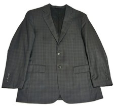 Jos A Bank 100 Wool Traveler Sports Coat Blazer Slim Fit 41 R Black Glen Plaid