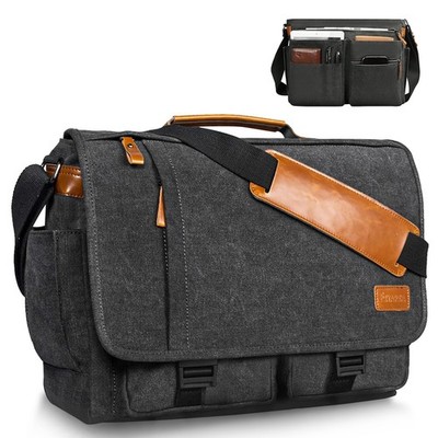 ESTARER Messenger Bag 17.3 Inch, Mens Computer Bag Water-resistant Canvas, La...