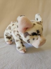 9" Plush Speckled Pig Douglas The Cuddle Toy Ivory Gray Pink soft farm toy EUC