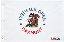 2025 US Open Flag Oakmont golf white embroidered pin flag NEW